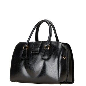 Gucci 2way top Black Pebbled satchel handle